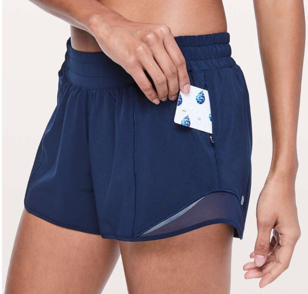 Lululemon Hotty Hot Running Shorts II Long 4" True Navy Blue 6
